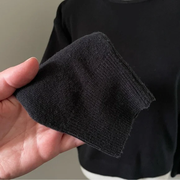 Tina 100% Cashmere Best Quality Scotland Black Crew Neck Classic Sweater Size S - Picture 5 of 7